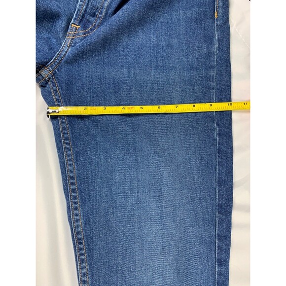 NWT RE/DONE High Rise Ankle Crop Stretch Jeans Size 30 Blue Dark Wash Button Fly - Picture 7 of 13